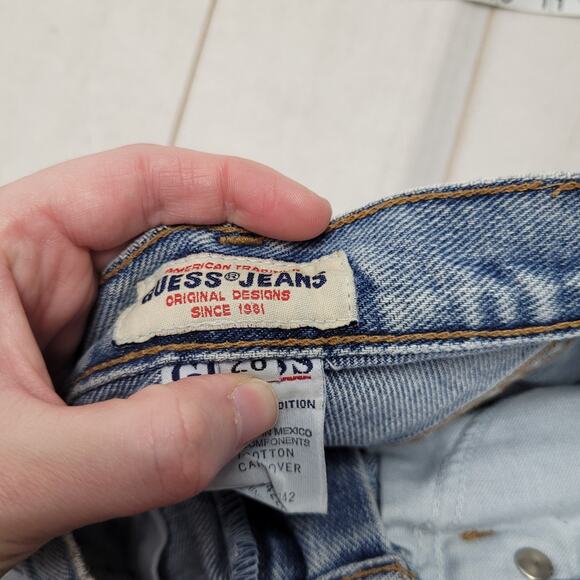 Vintage Guess jeans high rise cut off jean denim hot shorts USA - Picture 6 of 9